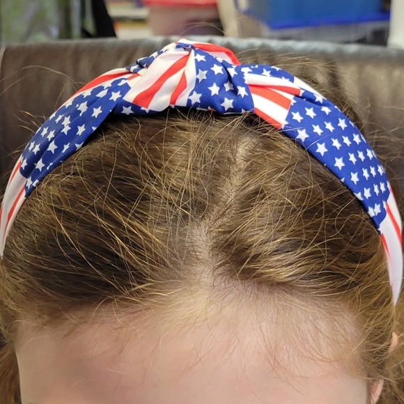 Patriotic Red Blue & White Headband - Picture 1 of 3